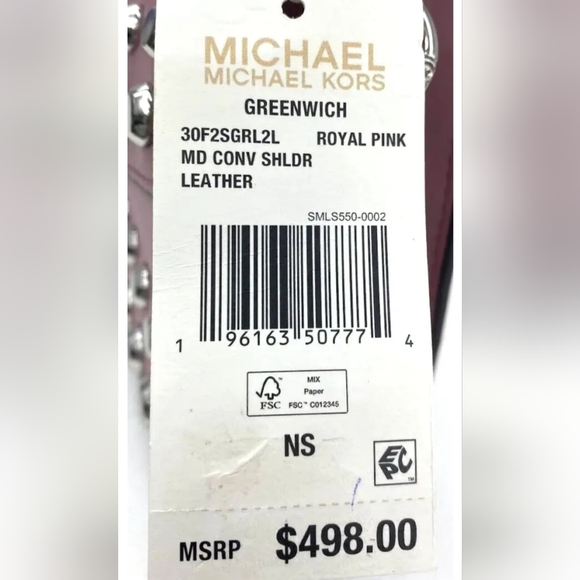 ✨️🩷 Michael Kors Greenwich Medium royal pink stud Convertible Shoulder bag ✨️🩷 - Picture 8 of 9
